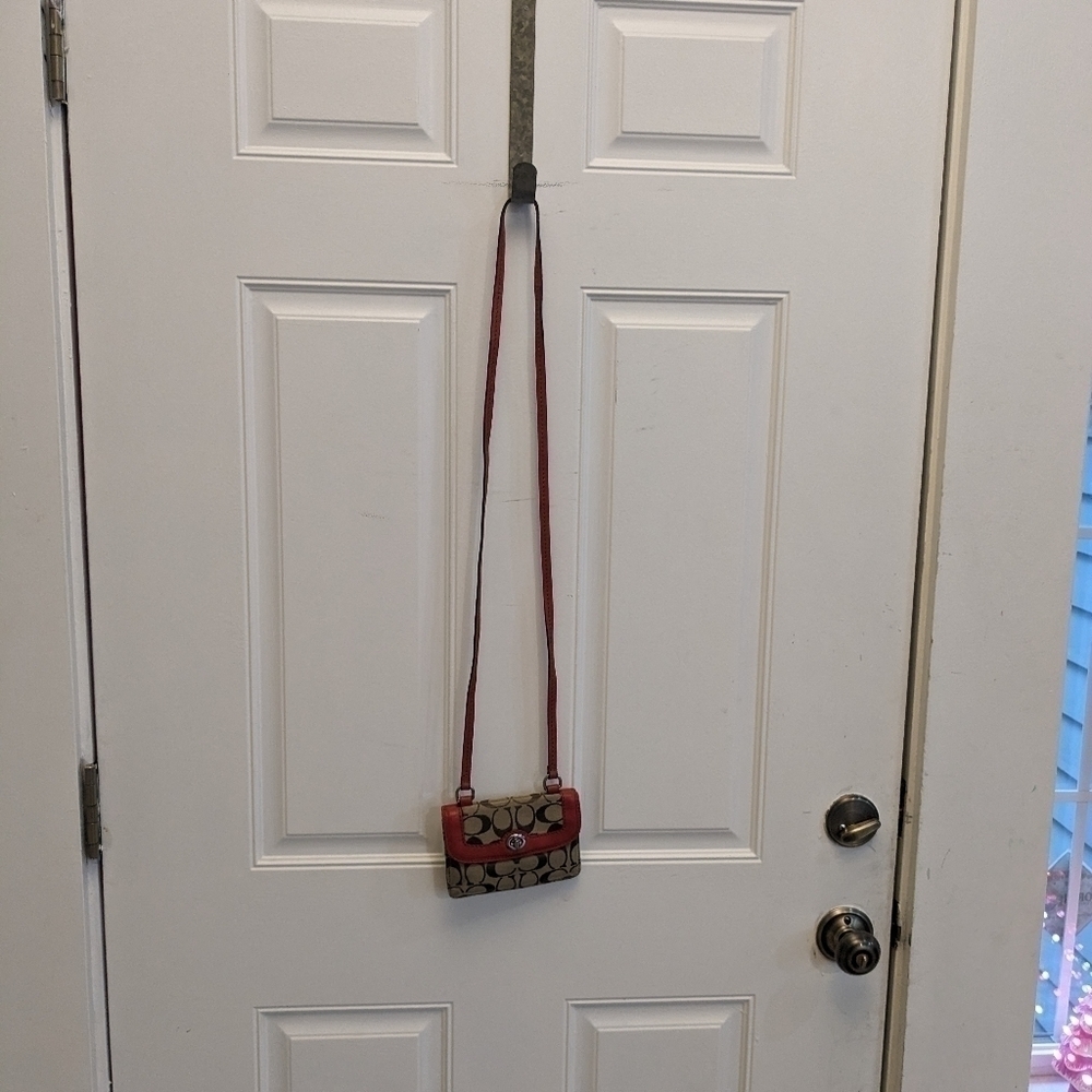 Coach Signature Crossbody with Red Trim